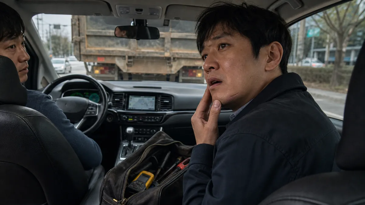 택시와 주차된 덤프트럭 추돌 후 남은 턱 흉터의 손해배상 청구